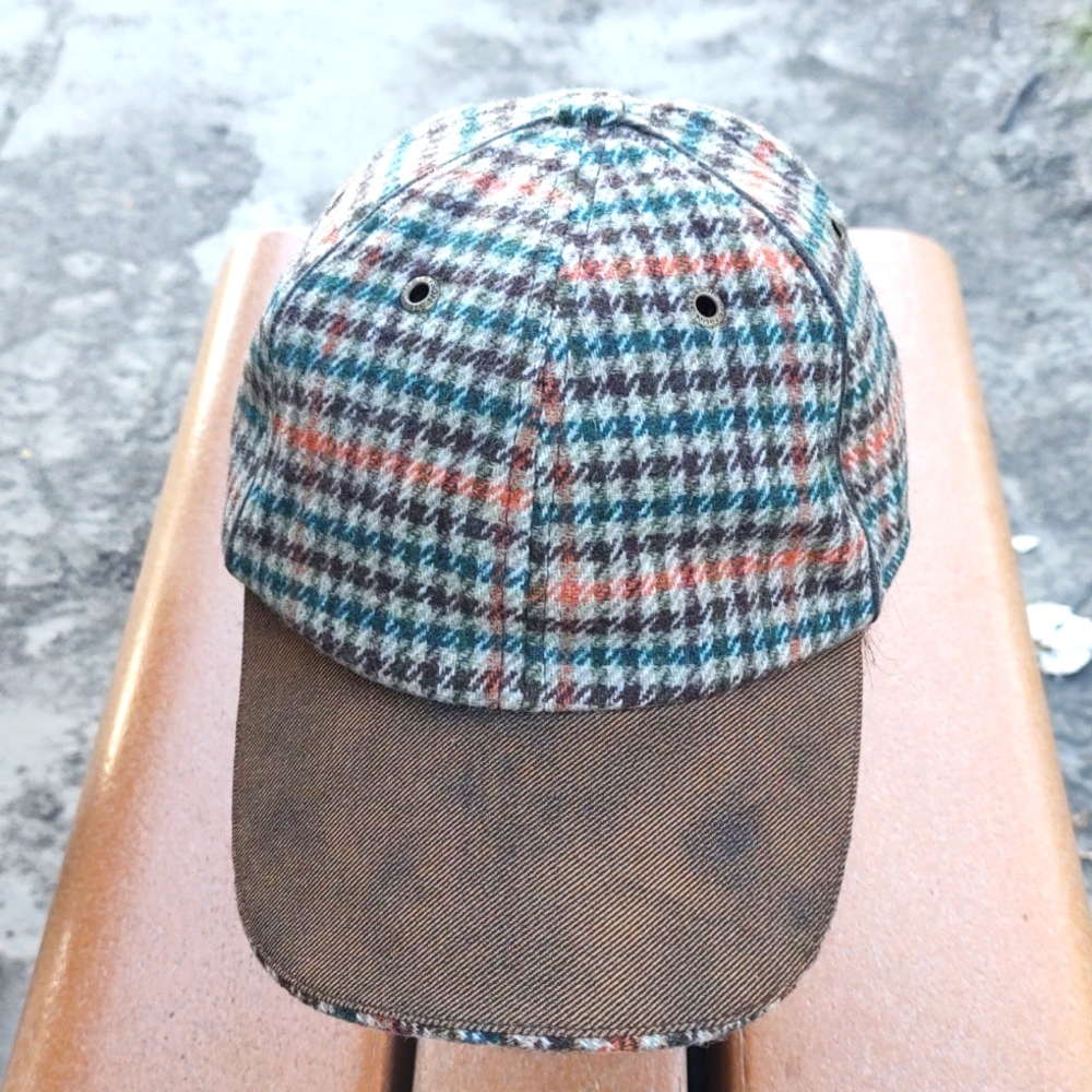 Stetson Baseball Cap Buckle Back Wool Blend Hat Plaid One Size